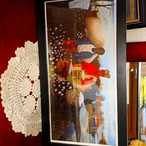 Vintage 1800 picture with frame